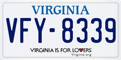 VA license plate VFY8339