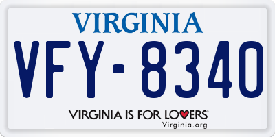 VA license plate VFY8340