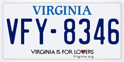 VA license plate VFY8346