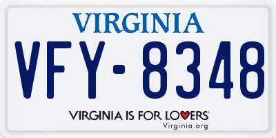 VA license plate VFY8348