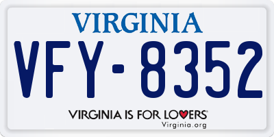 VA license plate VFY8352