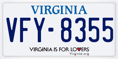 VA license plate VFY8355
