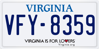 VA license plate VFY8359