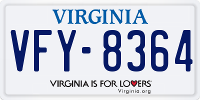 VA license plate VFY8364