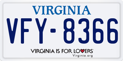 VA license plate VFY8366