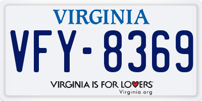 VA license plate VFY8369