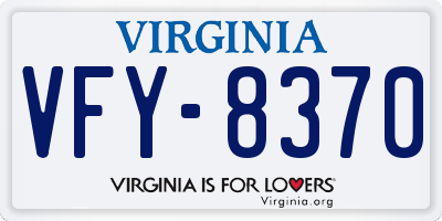 VA license plate VFY8370