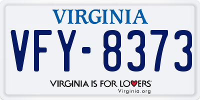 VA license plate VFY8373