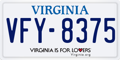 VA license plate VFY8375