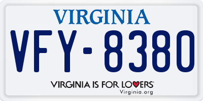 VA license plate VFY8380