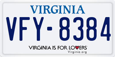VA license plate VFY8384
