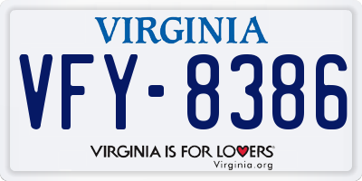 VA license plate VFY8386