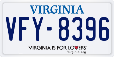 VA license plate VFY8396