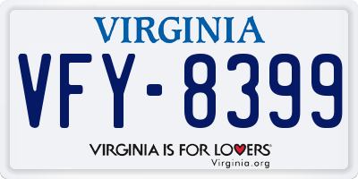 VA license plate VFY8399
