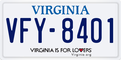 VA license plate VFY8401