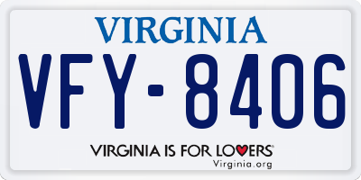 VA license plate VFY8406