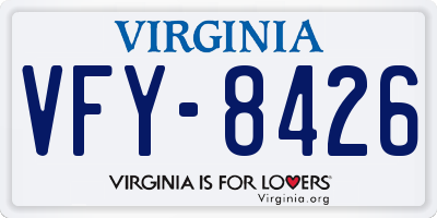 VA license plate VFY8426