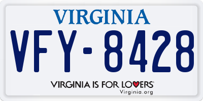 VA license plate VFY8428