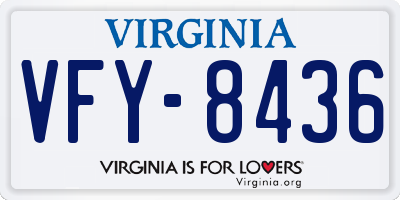 VA license plate VFY8436