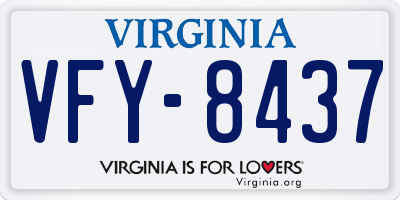 VA license plate VFY8437