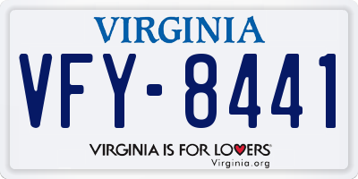 VA license plate VFY8441