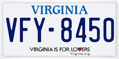 VA license plate VFY8450