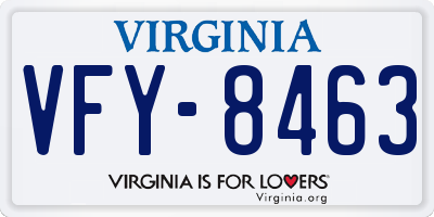 VA license plate VFY8463