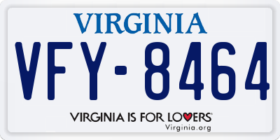 VA license plate VFY8464