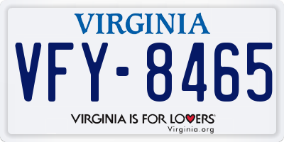 VA license plate VFY8465