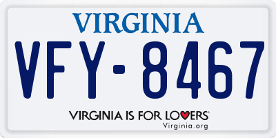 VA license plate VFY8467