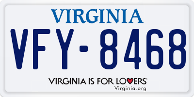 VA license plate VFY8468