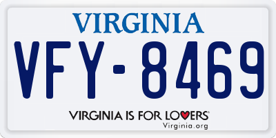 VA license plate VFY8469