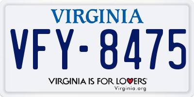 VA license plate VFY8475