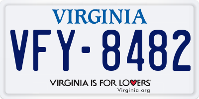 VA license plate VFY8482