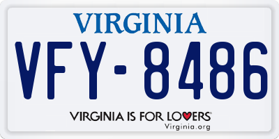 VA license plate VFY8486