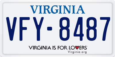 VA license plate VFY8487