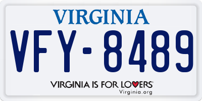 VA license plate VFY8489