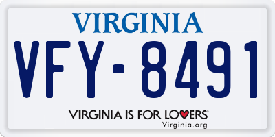 VA license plate VFY8491