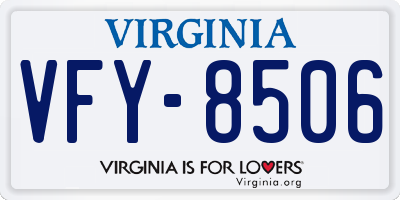 VA license plate VFY8506