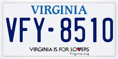 VA license plate VFY8510