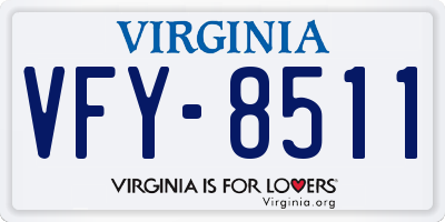 VA license plate VFY8511