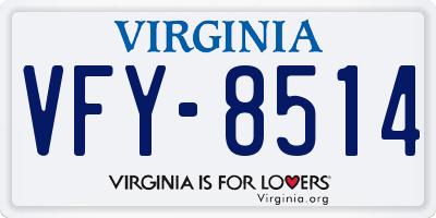 VA license plate VFY8514