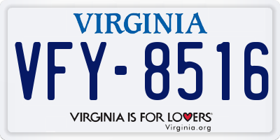 VA license plate VFY8516