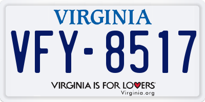 VA license plate VFY8517