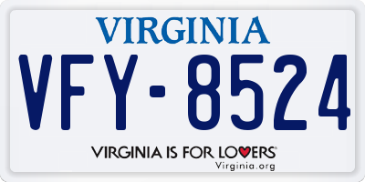 VA license plate VFY8524