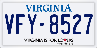 VA license plate VFY8527