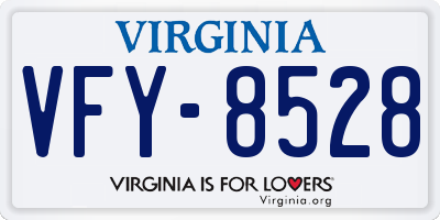 VA license plate VFY8528