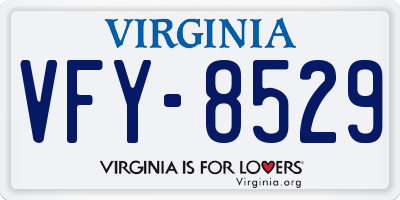 VA license plate VFY8529
