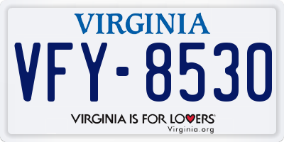 VA license plate VFY8530