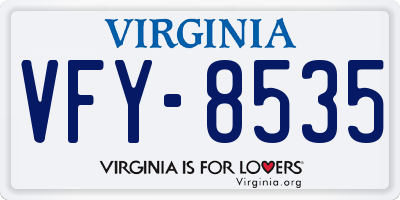 VA license plate VFY8535